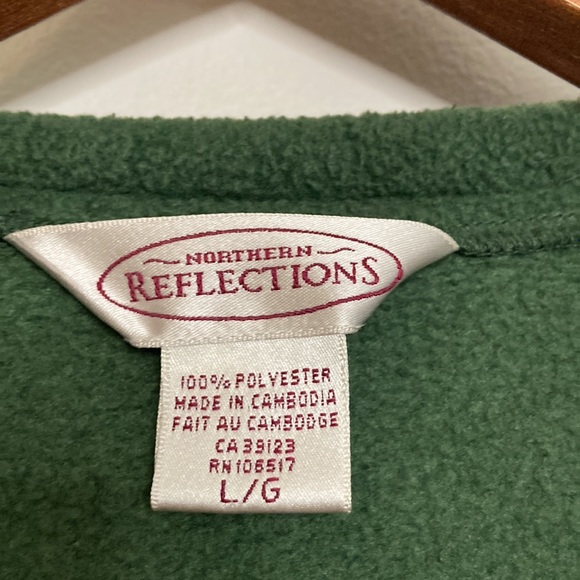 Northern Reflections Fleece Jacket Womens Large Green Christmas Cute Snowman - Picture 14 of 16